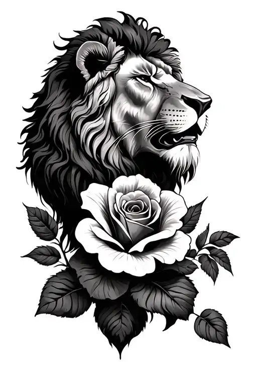 Lion And Roses Mayflowers Hibiscus