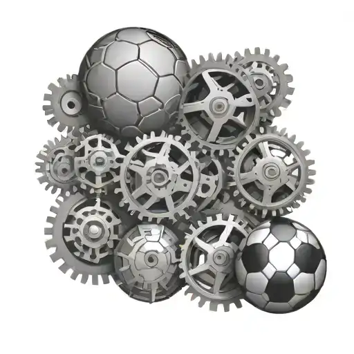 A Soccer Ball Made Of Gears And Mechanical Parts