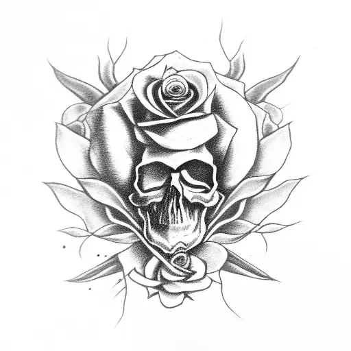 Bad Omens Band Inspired Skull With Rose