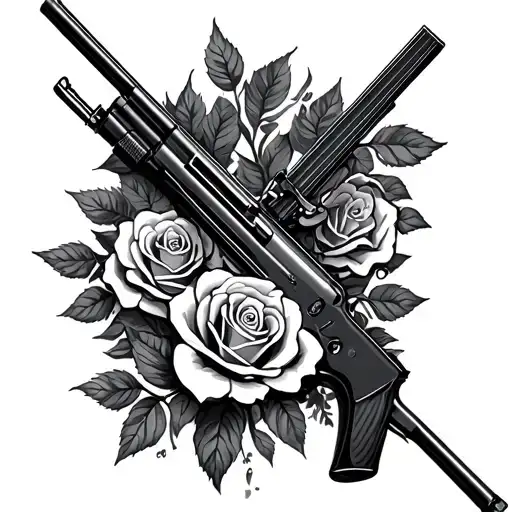 Rose And A Rifle Crossed