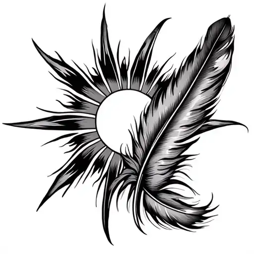 Feather And Sun And Gulf Shape