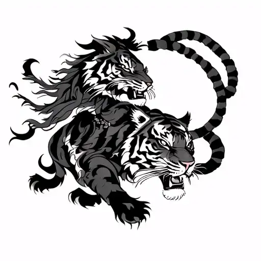 Samurai And Tiger Shin In The Center