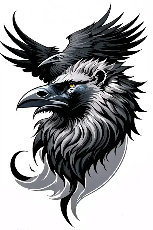Raven With Lion