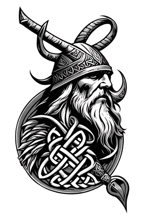 Viking Warrior Tribal Celtic Knots Weaving