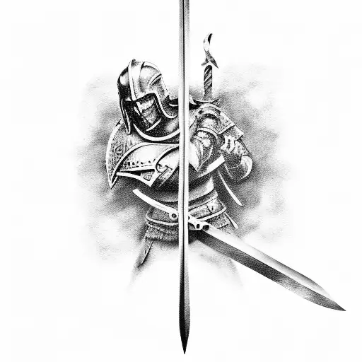 Spartan Holding A Sword