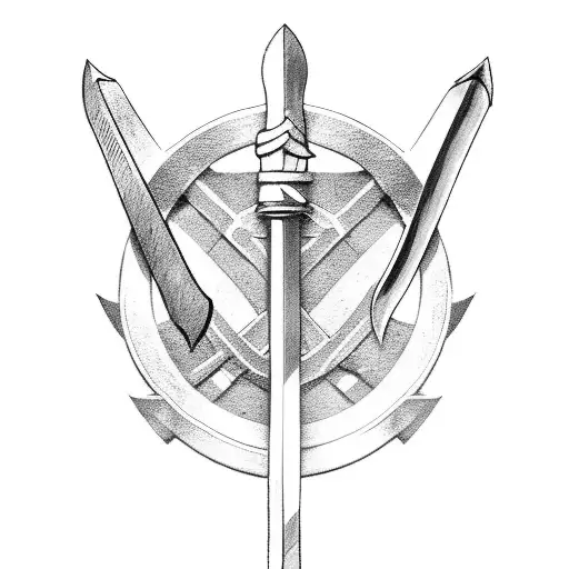 Spartan Holding A Sword Preparing For Battle