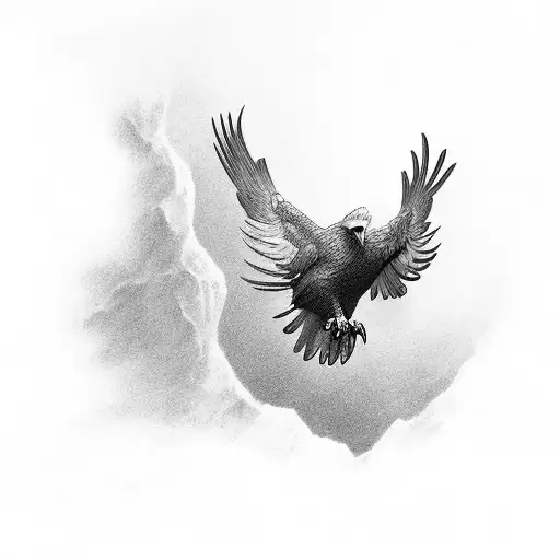 A Birdman Leaping Off A Cliff Turning Into An Eagle