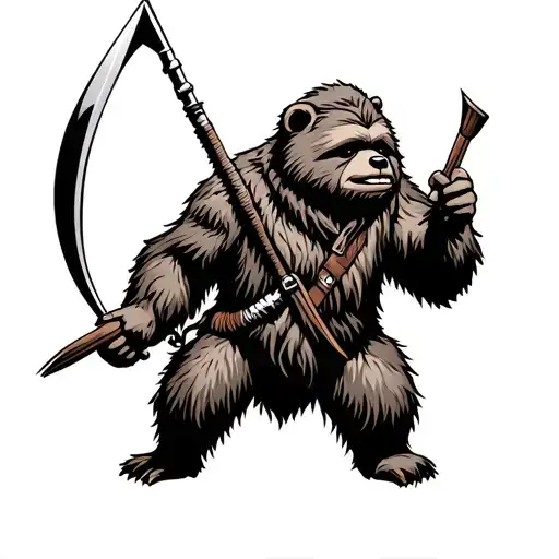 Dancing Bear Ewok Carrying A Harpoon