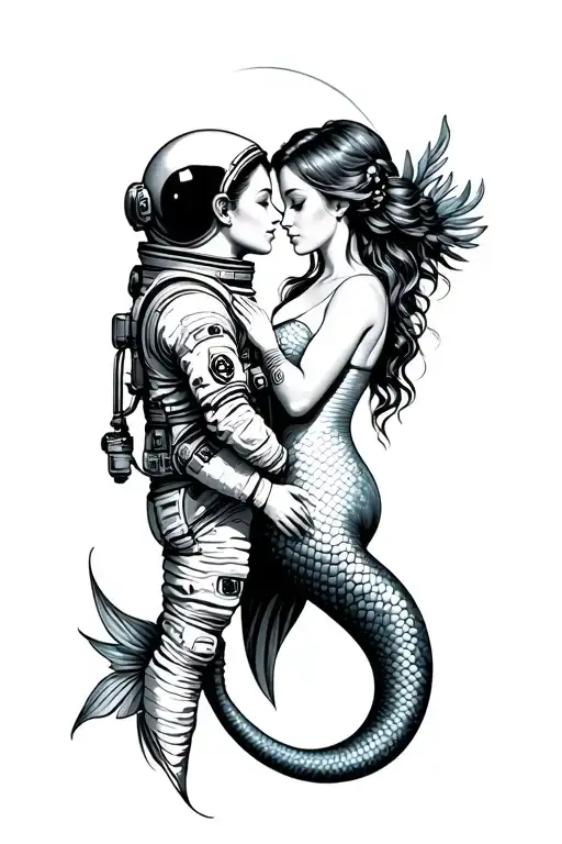 Astronaut Romancing Ermaid