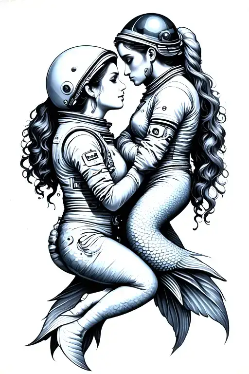 Astronaut Romancing Ermaid