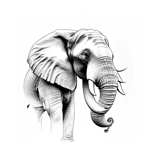 Elephant Face Portrait