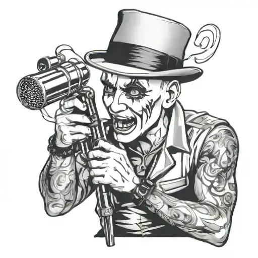 Eminem As A Joker Holding A Microphone