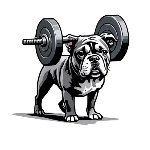 Dog Lifting Weights