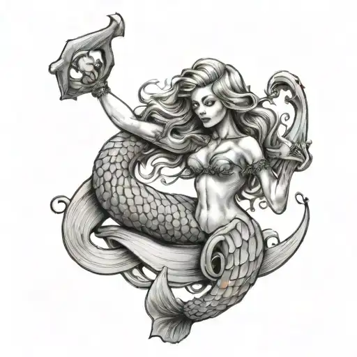 Mermaid On An Anchor