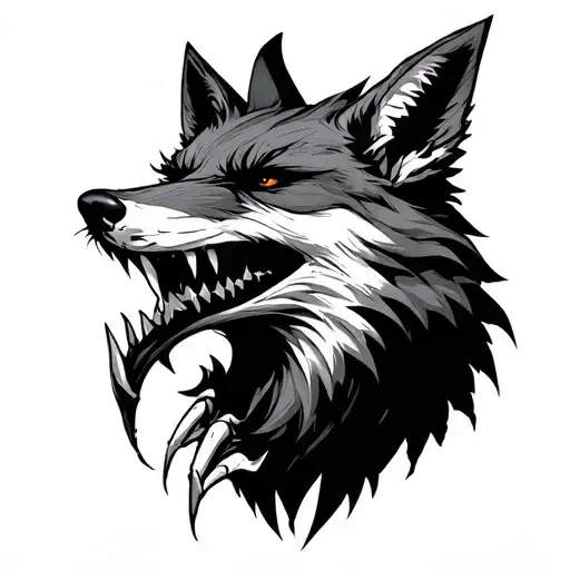 Demon Fox Bearing Teeth Claws