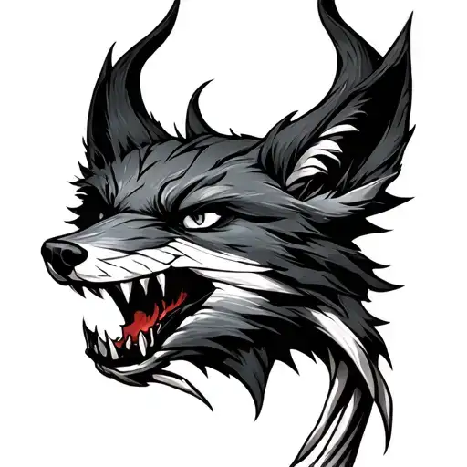 Demon Fox Bearing Teeth Claws
