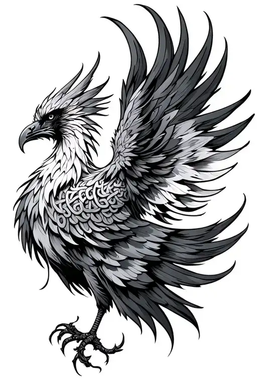Delicate Phoenix With Celtic Style