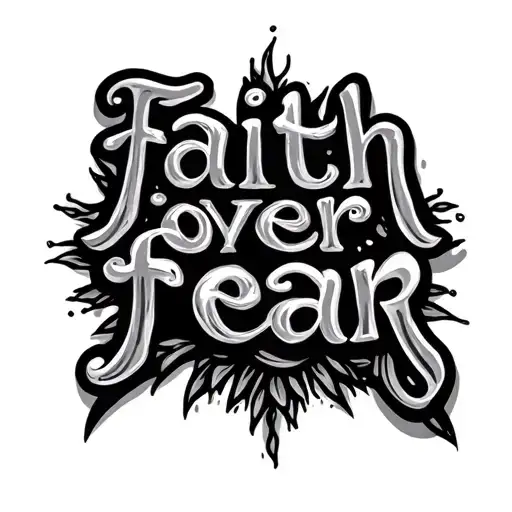 Faith Over Fear Words With Shading