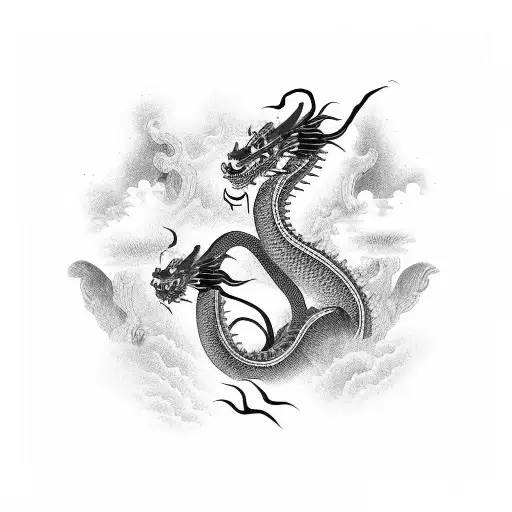 Oriental Geisha Dragon