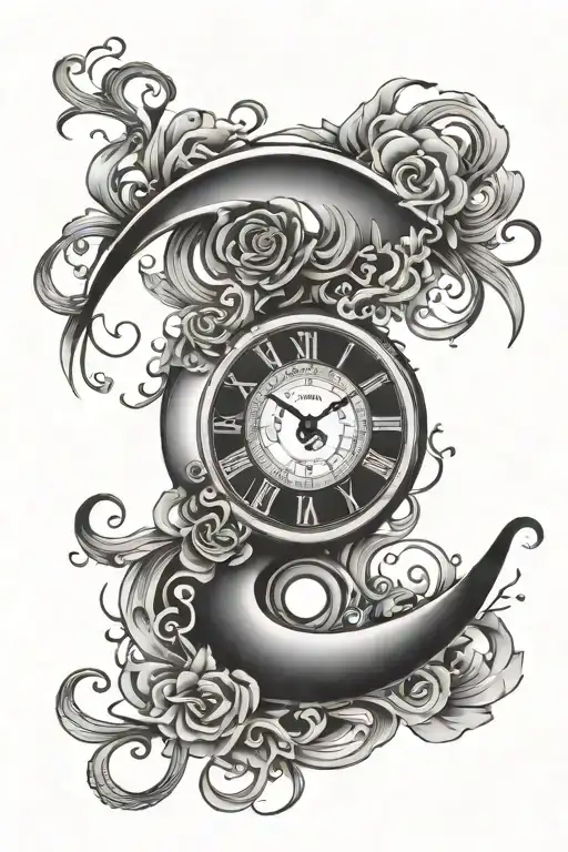 Clock Ying Yang Symbol