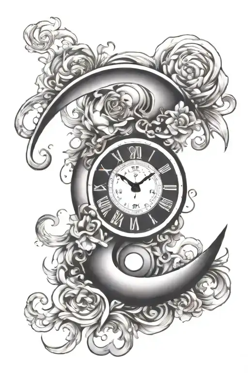 Clock Ying Yang Symbol