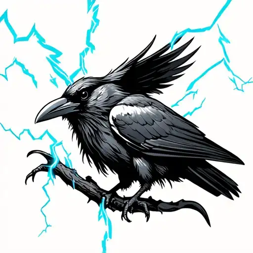 Raven Struck By Lightning
