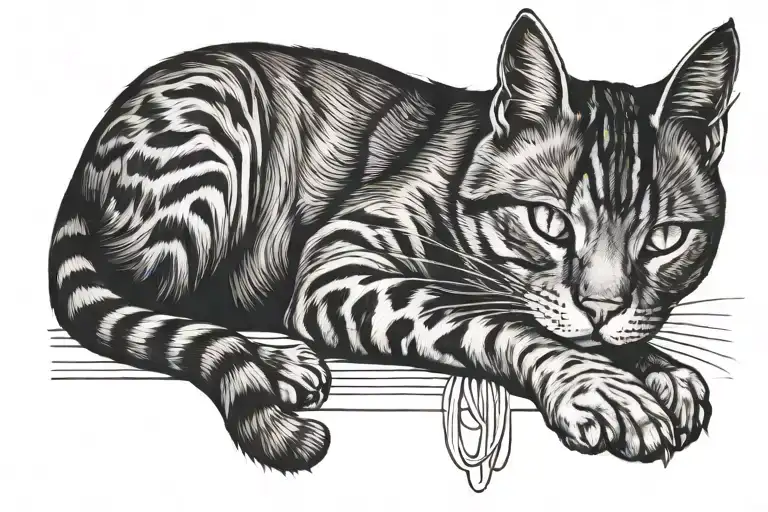 Cat Sleeping Around Ankle Like Bracelet Style