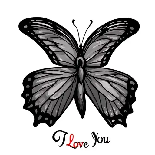Butterfly With I Love You
