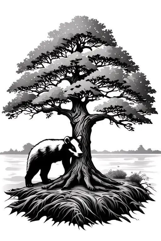 Tree Of Life With Texas Badger