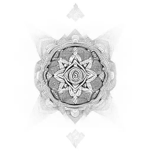 A Mandala-inspired Design Incorporating Elements From Different Cultures