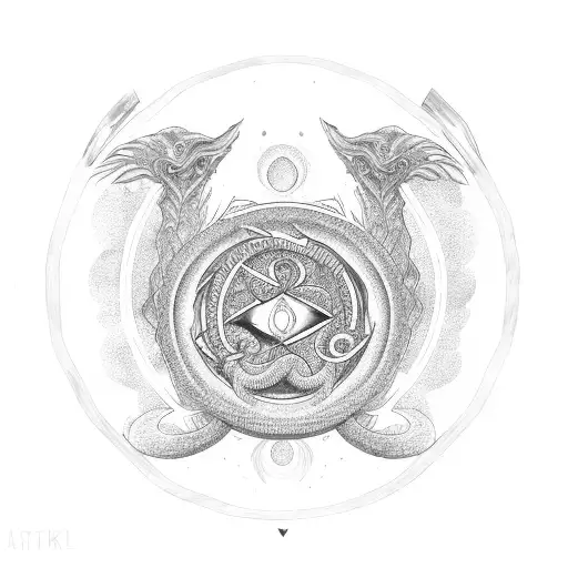 Ouroboros With An Ankh In The Middle