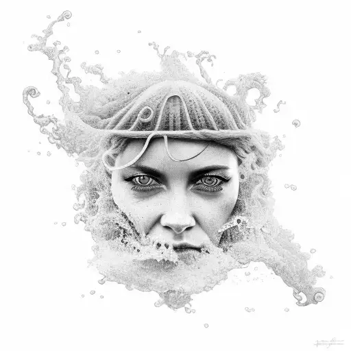 A Realistic Black And Grey Portrait Of The Emmabrug Curacao With Waves Crashing Around It