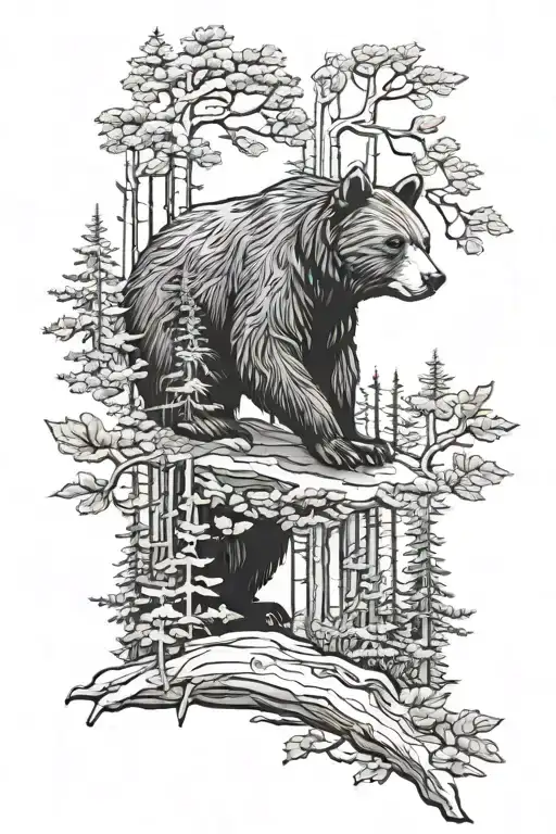 Forest With Bear