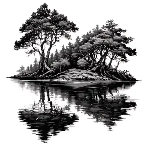 Bald Cypress Trees In Water