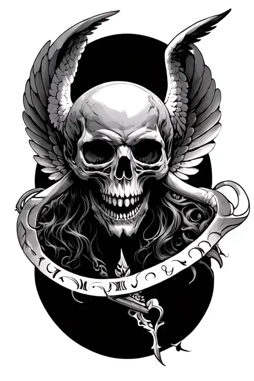 Skull Demon Angel Time