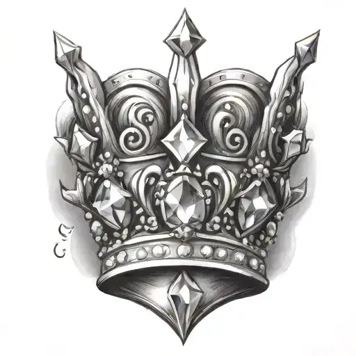 Tilted Crown With Gems