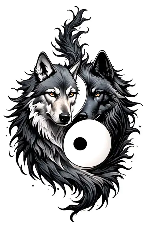 Opposite Irish Wolves Yin Yang
