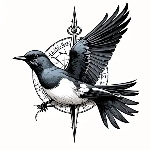 Traditional Swallow And Compass