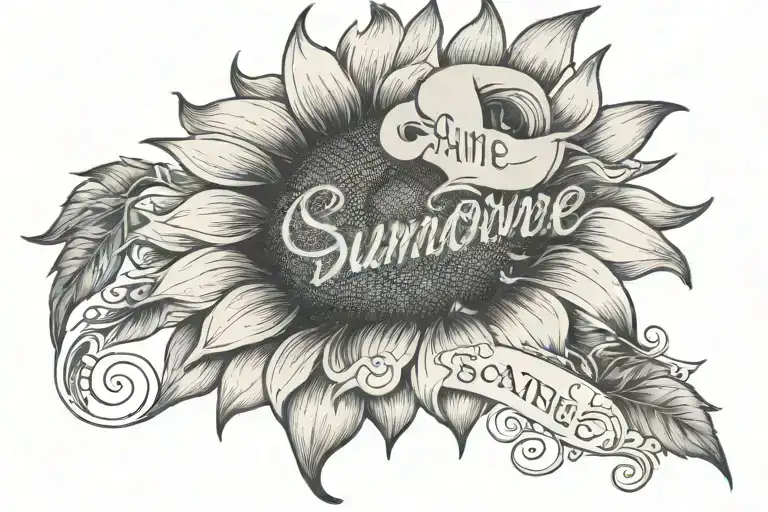 Sunflower With Name Suzanne Written