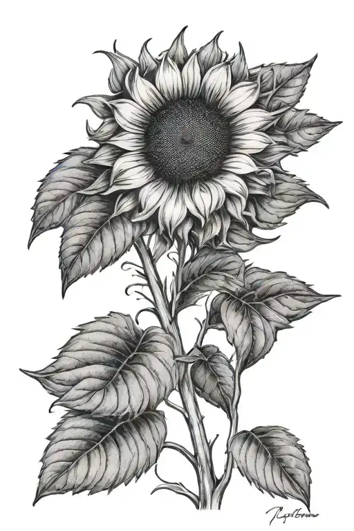 Sunflower With Signature