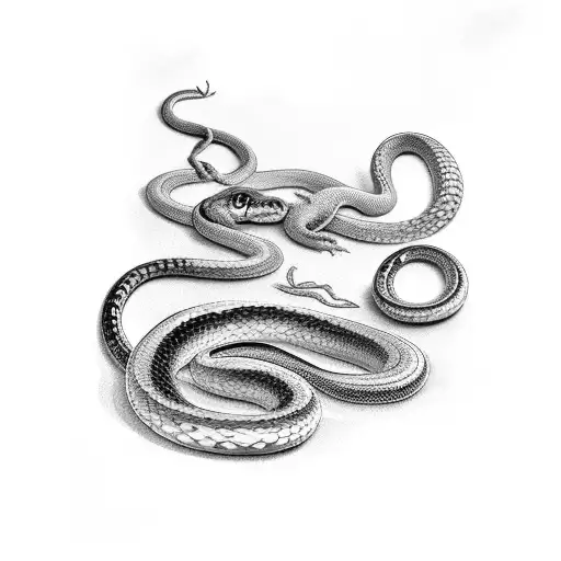 Vintage Mirror And A Snake