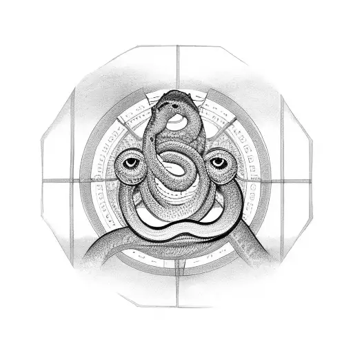 Hand Mirror And A Snake