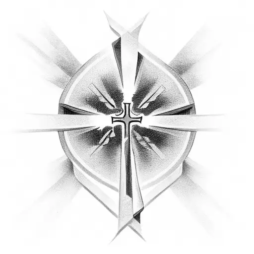 Christian Cross With Cancer Ribbon