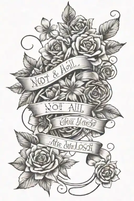 Flowing Geometric Shapes And Flowers Intertwined With The Quote 'Not All Who Wander Are Lost'