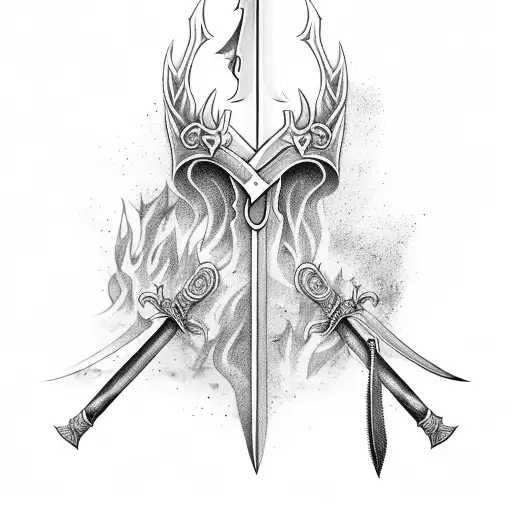 Sword Stuck In Bonfire Ashes