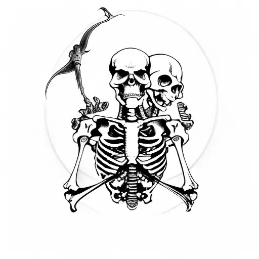 Reaper With Skeleton In Hand