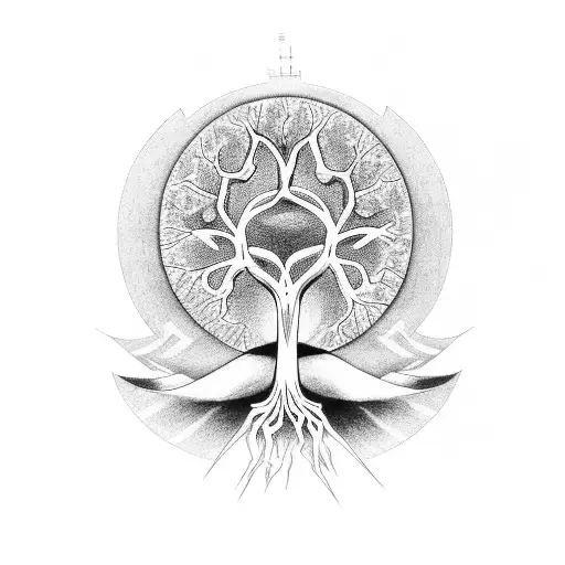 Tree Of Life With Ekg Ecuador Map