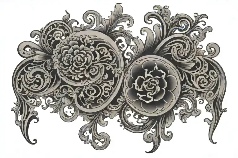 Ornamental Black Out Mid Back