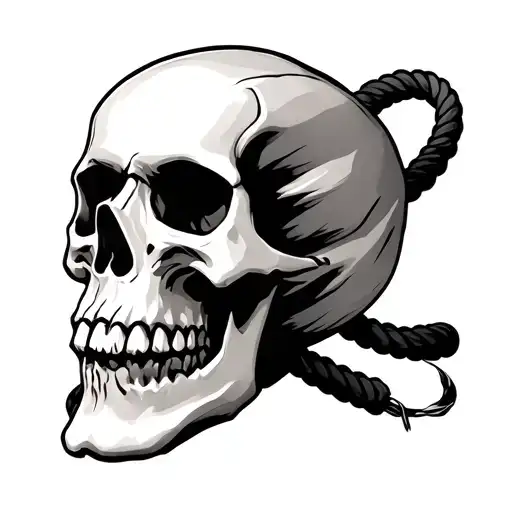 Skull Dager Whit A Black Rope