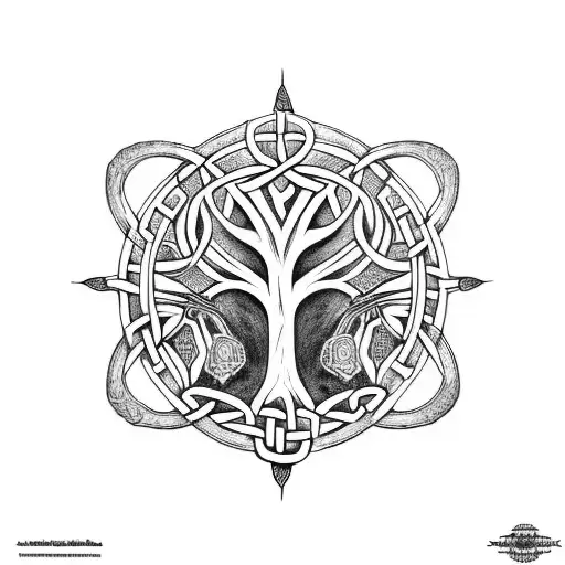 Tree Of Life Map Celtic Sleeve